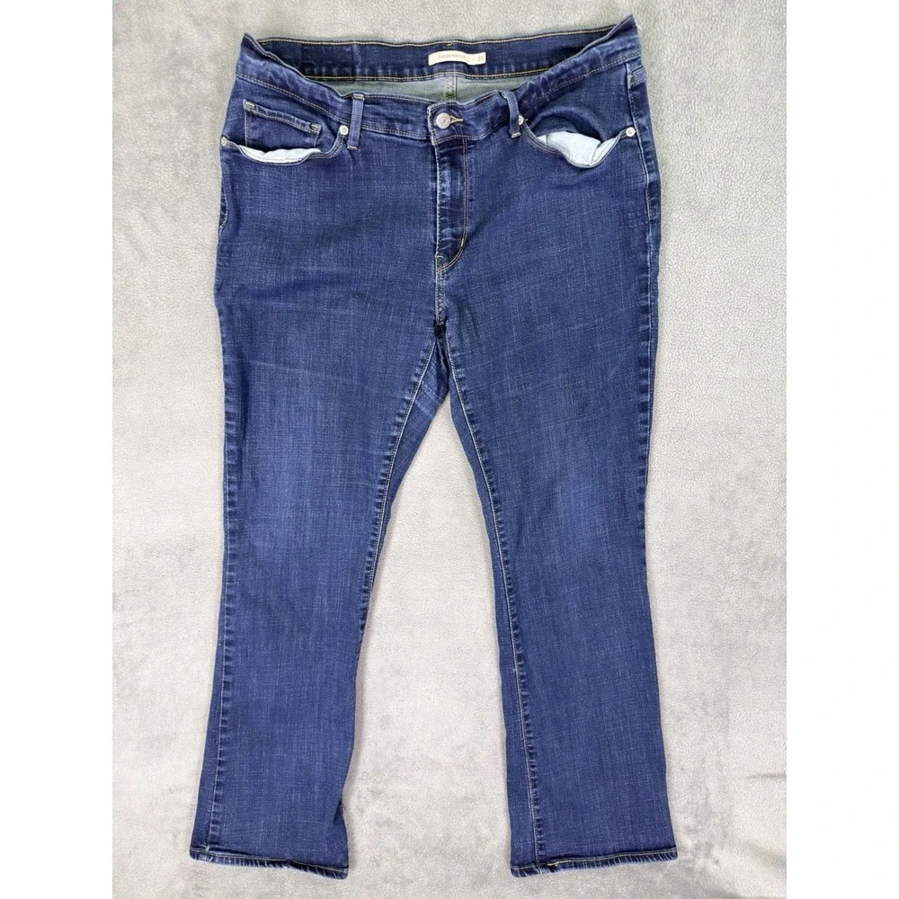 Levis Jeans Womens 33 Blue Dark Wash Denim Mid‎ Rise Classic Bootcut Stretch